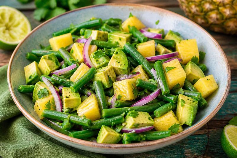 Avocado, Green Bean, and Pineapple Salad